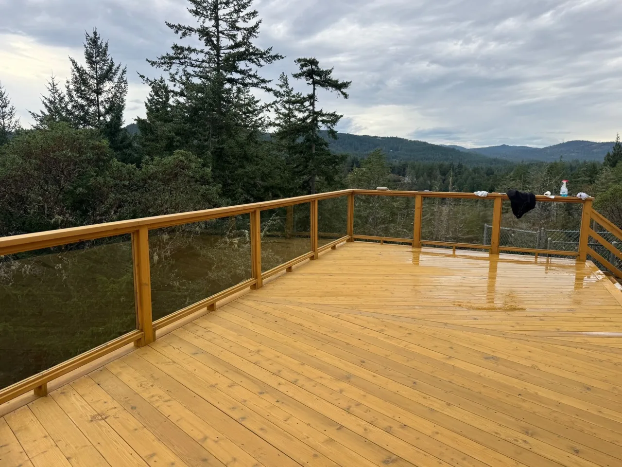 Deck and wood staining finish